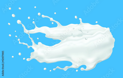 Splashes of milk. Realistic 3D vector