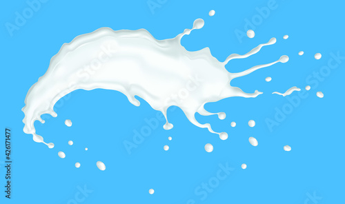 Splashes of milk. Realistic 3D vector