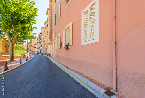 Street in Monaco Village in Monaco Monte Carlo, France. © karamysh