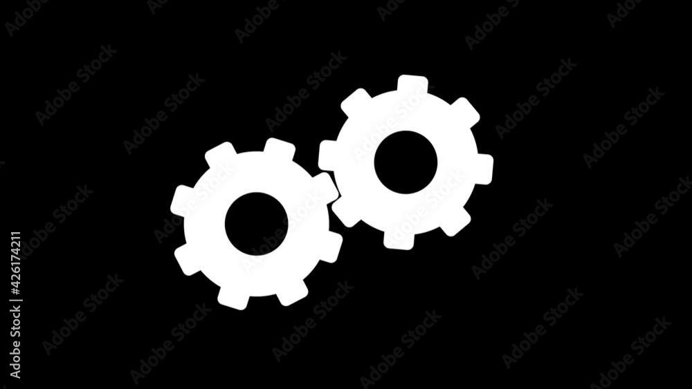 Animation with rotating gears. Seamless looping. Mechanical technology
