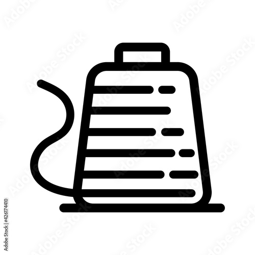 Spool of thread icon in outline style sewing vector icon