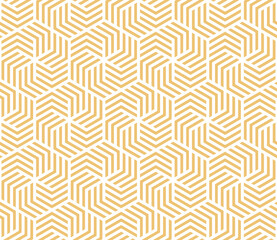 Gordijnen Stijlen patronen Illustration white and yellow hexagon pattern background that is seamless  © Karen Roach