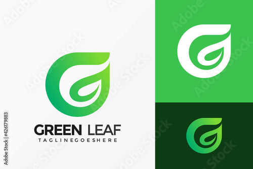 Letter G Green Leaf Logo Vector Design. Abstract emblem, designs concept, logos, logotype element for template.