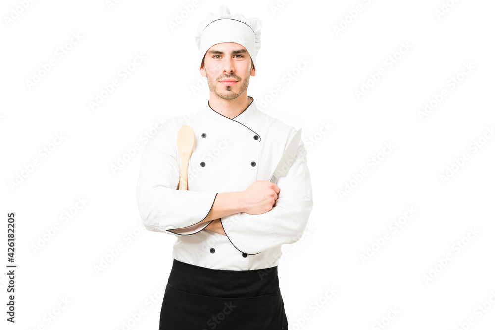 Portrait of a professional cook working at a restaurant