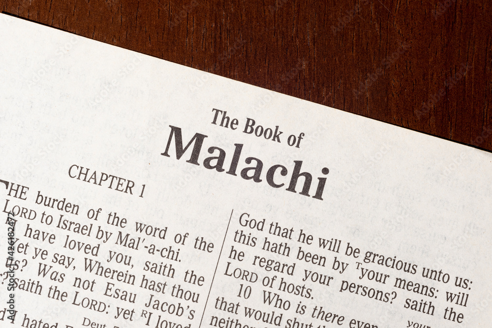Obraz premium The Book of Malachi Title Page Close-up
