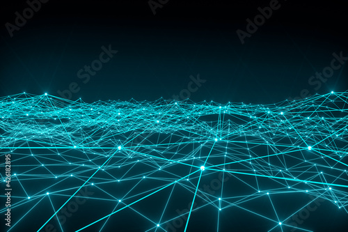 abstract network concept line connection (3d rendering)