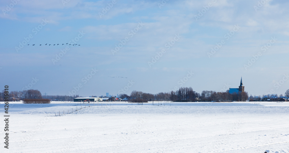 Winter Landscape 't Woudt in the Netherlands