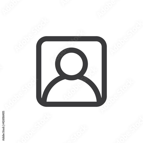 Login icon, vector user symbol. Simple linear pictogram. User interface account log in.