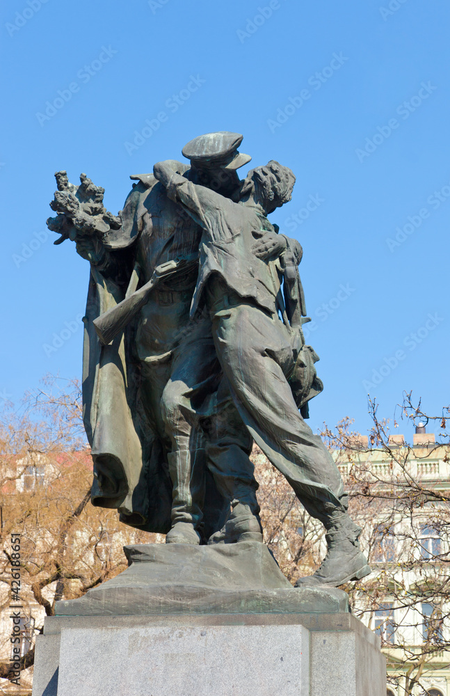 Monument for soldiers near Praha central station