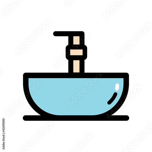 sink simple symbol isolated on white background