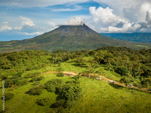 Arenal volcano aerial view, Costa Rica