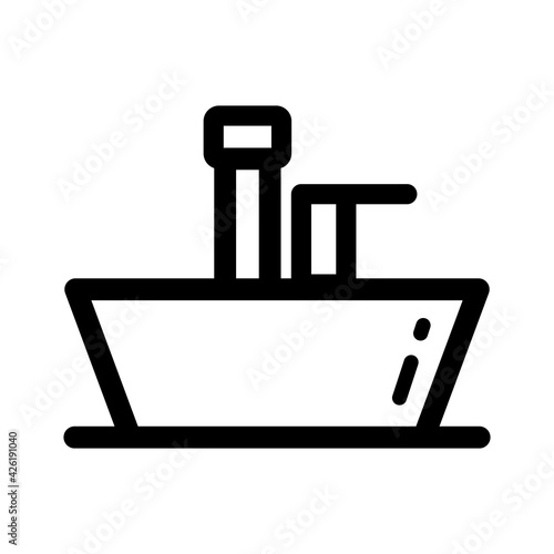 sink outline symbol isolated on white background