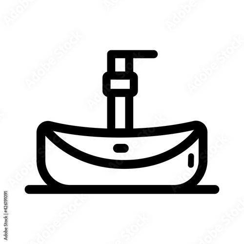 sink outline symbol isolated on white background