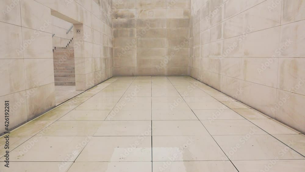 An empty white room. White marble. 4K. An empty white room. White marble. 4K.