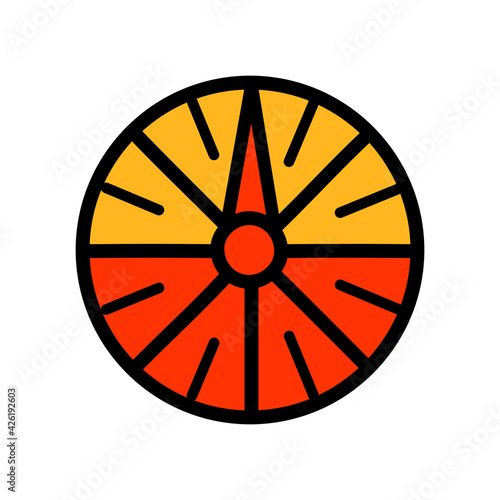sundial color simple style vector time icon