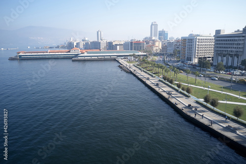 View of embankment of resort town of Izmir, Turkey.