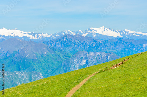 Fragment of a nice mountain view from the trail at Monte Baldo in Italy. © karamysh