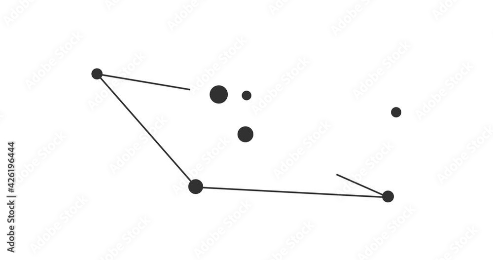Reticulum constellation. Stars in the night sky. Constellation in line art style in black and white. Cluster of stars and galaxies. Horizontal composition, 4k video quality Reticulum constellation. Stars in the night sky. Constellation in line art style in black and white. Cluster of stars and galaxies. Horizontal composition, 4k video quality