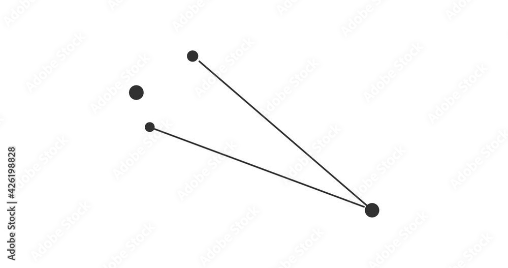 Triangulum constellation. Stars in the night sky. Constellation in line art style in black and white. Cluster of stars and galaxies. Horizontal composition, 4k video quality Triangulum constellation. Stars in the night sky. Constellation in line art style in black and white. Cluster of stars and galaxies. Horizontal composition, 4k video quality