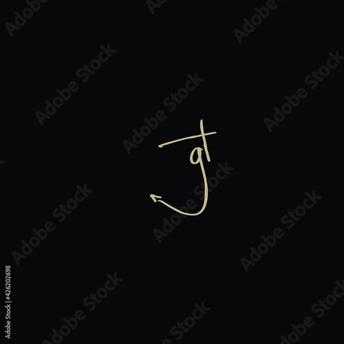 gt handwritten logo for identity