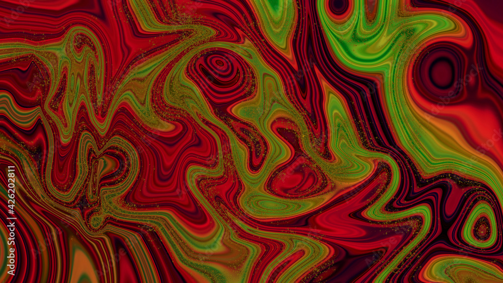 Abstract red-green background with bubbles. 3