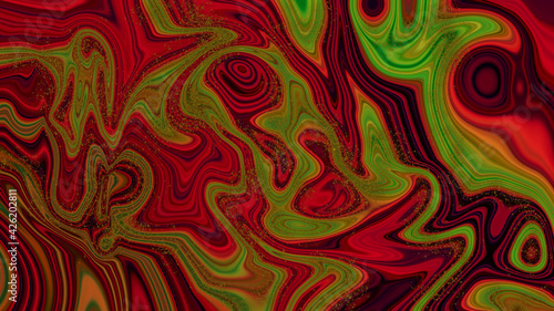 Abstract red-green background with bubbles. 3