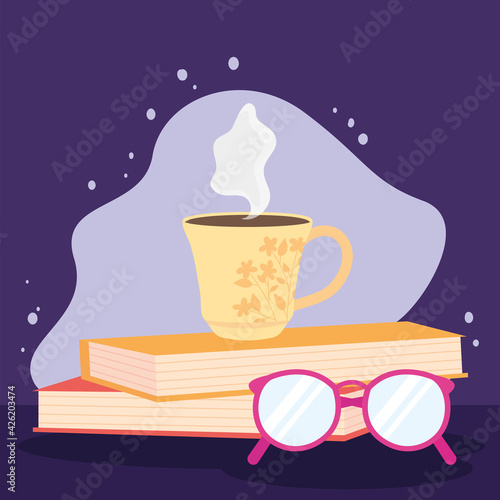 books coffee glasses