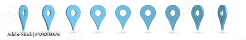 Free Download Set of 3D blue map pointers - GFXLoad