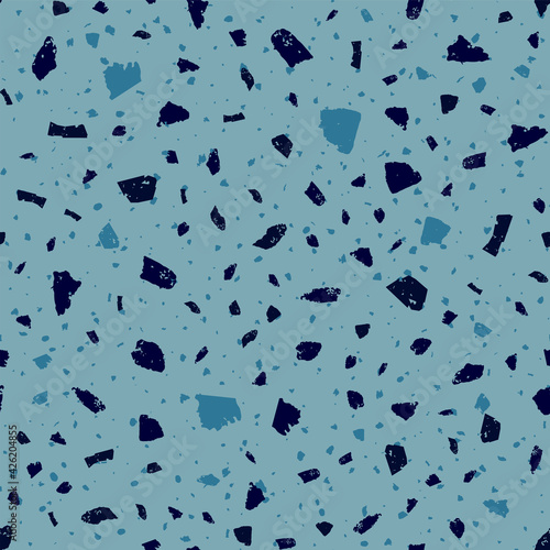 Terrazzo seamless pattern. Brown classic flooring