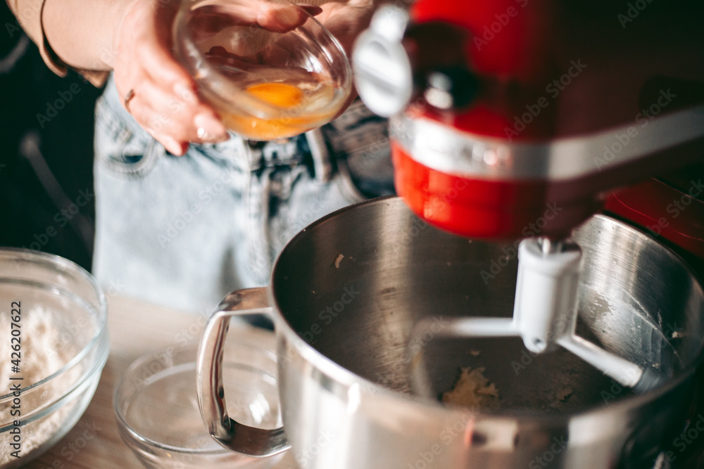 The baking process of baking pies and cookies in the kitchen The baking process of baking pies and cookies in the kitchen