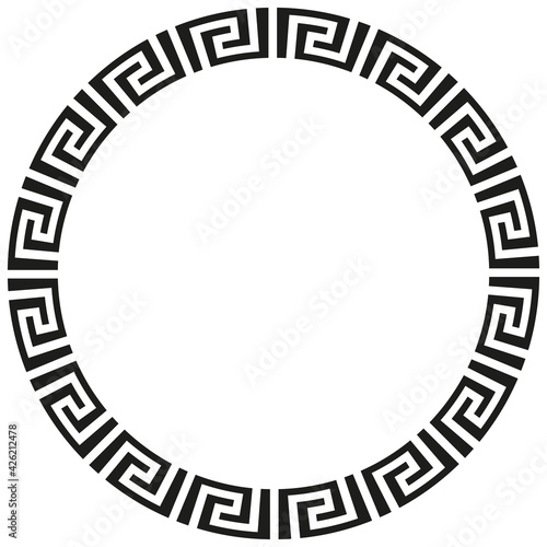 Round African or Greek border frame design.
