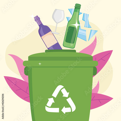 glass recycle trash
