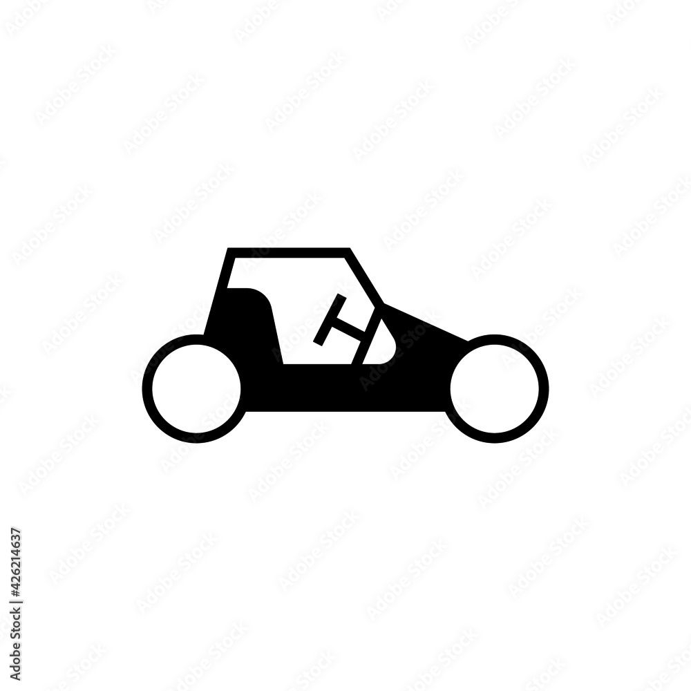 Beach car icon in solid black flat shape glyph icon, isolated on white background Beach car icon in solid black flat shape glyph icon, isolated on white background