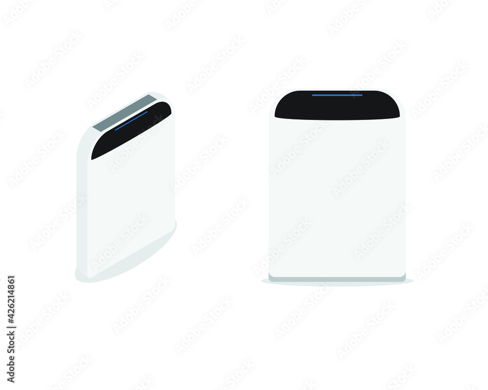 A vector of flat and isometric smart home air purifier on white background A vector of flat and isometric smart home air purifier on white background