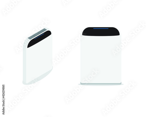 A vector of flat and isometric smart home air purifier on white background 