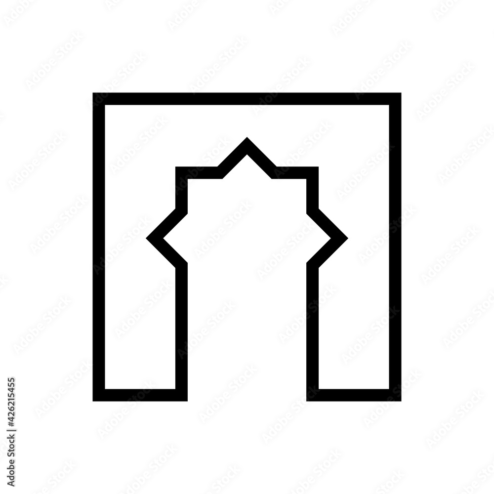 Mosque Door Line - Vector Flat Design Illustration : Suitable for Islamic Theme and Other Graphic Related Assets. Mosque Door Line - Vector Flat Design Illustration : Suitable for Islamic Theme and Other Graphic Related Assets.