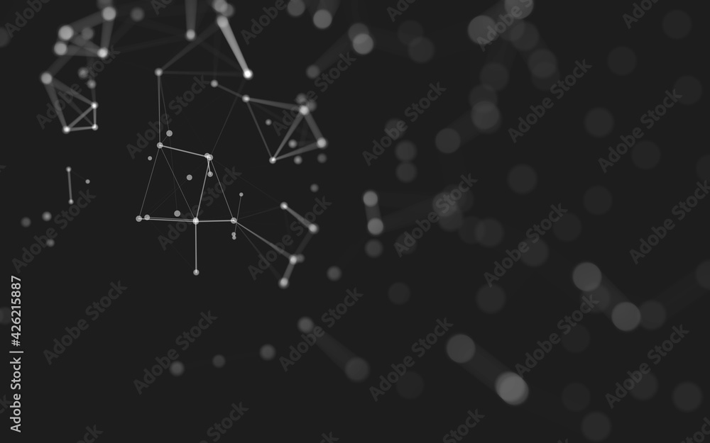 Abstract background. Molecules technology with polygonal shapes, connecting dots and lines. Connection structure. Big data visualization. Abstract background. Molecules technology with polygonal shapes, connecting dots and lines. Connection structure. Big data visualization.
