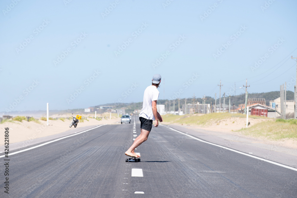 woman running on the road