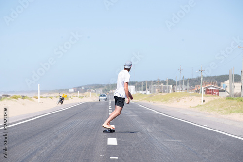 woman running on the road