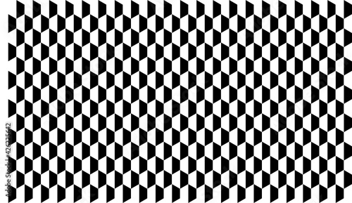 Patrón de hexágonos blancos con efecto de sombra negra ordenados horizontalmente