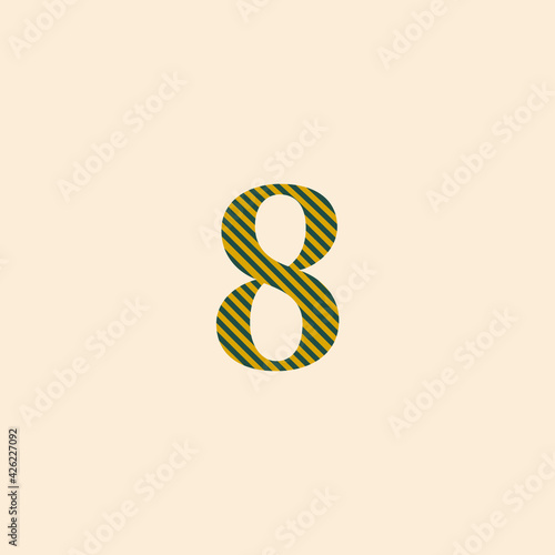 symbol number 8 eight classic style in trend colors 2021