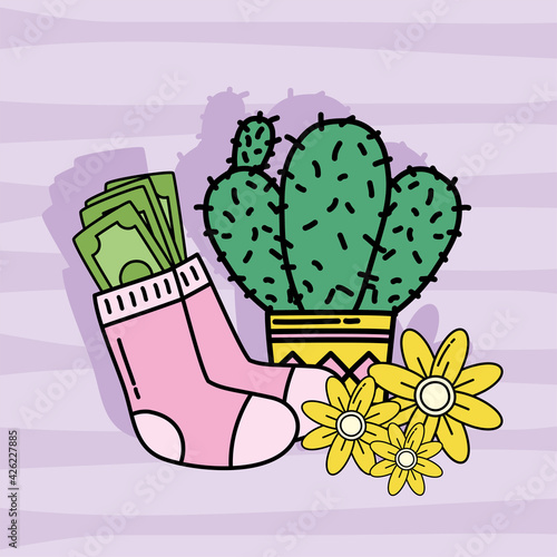 socks cactus flowers