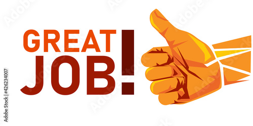 great job thumbs up appreciation gesture illustration achievement congratulations symbol
