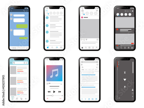 Mobile phone app screen スマホのアプリ画面