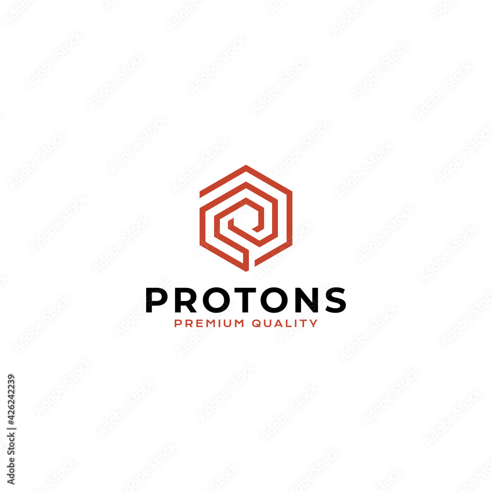 Fototapeta premium letter p shield logo vector icon illustration modern style for your business