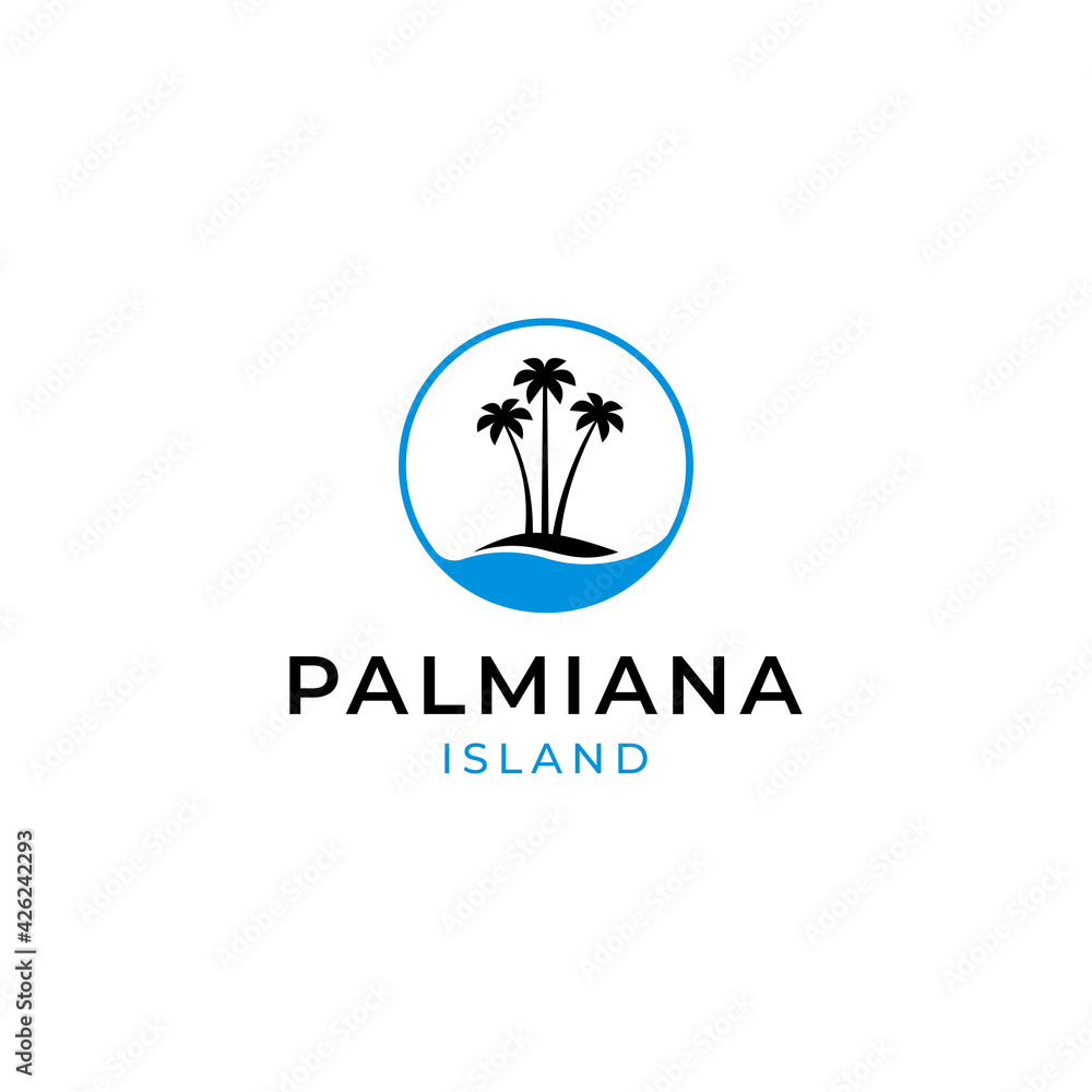 palm island logo vector icon illustration modern style for your business
