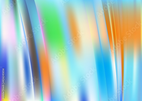 Abstract Blue Green and Orange Shiny Vertical Lines and Stripes Background Vector Image