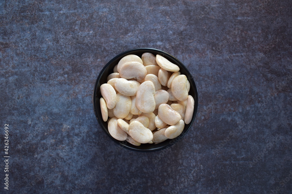 Soaked white color raw whole Butter bean Soaked white color raw whole Butter bean