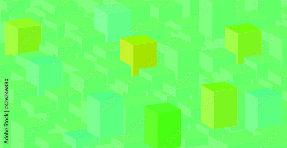 Abstrac background vector pattern texture made of Green blocks