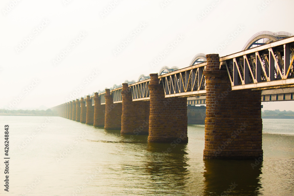 The Godavari Arch Bridge is a bowstringgirder bridge that spans the